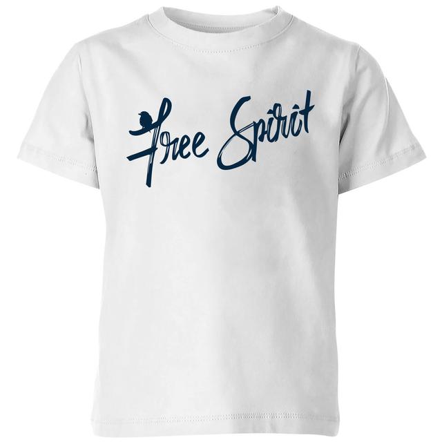 Hand Written Free Spirit Kids' T-Shirt - White - 9-10 Jahre - Weiß on Productcaster.