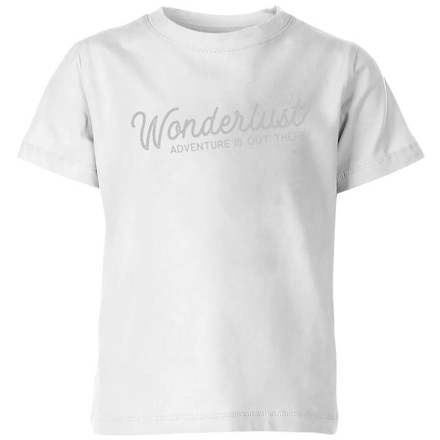 Wonderlust Adventure Is Out There Text Kids' T-Shirt - White - 3-4 Jahre - Weiß on Productcaster.