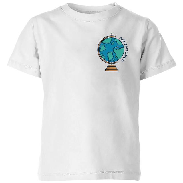 Globe Adventurer Pocket Print Kids' T-Shirt - White - 5-6 Jahre - Weiß on Productcaster.