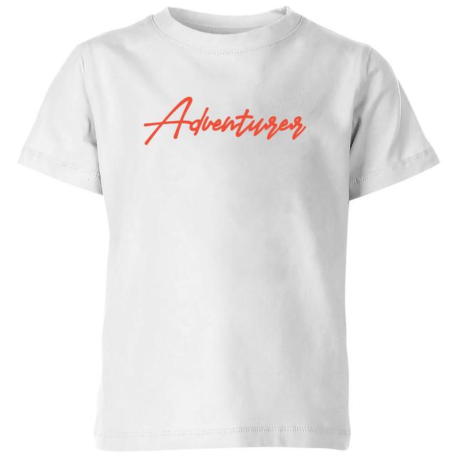 Adventurer Script Kids' T-Shirt - White - 7-8 Jahre - Weiß on Productcaster.