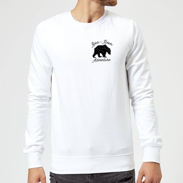 Born To Roam Adventure Pocket Print Sweatshirt - White - L - Weiß on Productcaster.