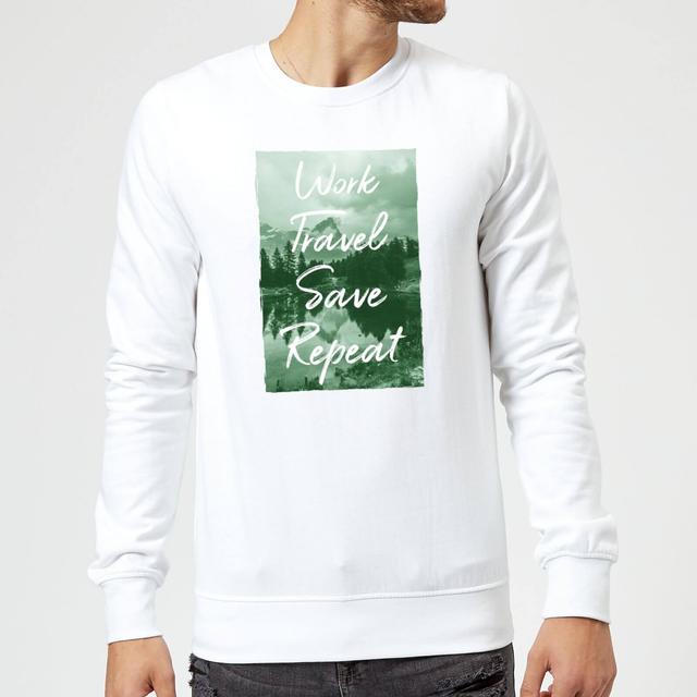 Work Travel Save Repeat Forest Photo Sweatshirt - White - XXL - Weiß on Productcaster.