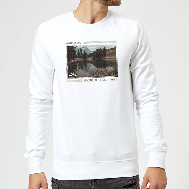 Forest Photo Scene Wonderlust Adventure Is Out There Sweatshirt - White - L - White on Productcaster.