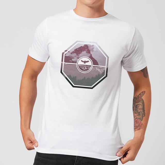 Octagon Mountain Photo Graphic Men's T-Shirt - White - S - Weiß on Productcaster.