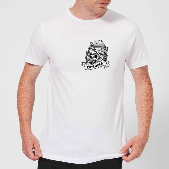 Explorer Skull Pocket Print Men's T-Shirt - White - XL - Weiß on Productcaster.