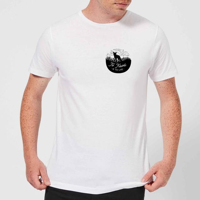 Black To Travel Is To Live Pocket Print Men's T-Shirt - White - 5XL - Weiß on Productcaster.