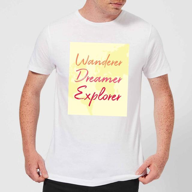 Wander Dreamer Explorer Background Men's T-Shirt - White - M - Weiß on Productcaster.