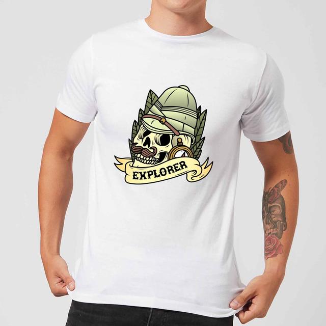 Explorer Skull Men's T-Shirt - White - XXL - Weiß on Productcaster.