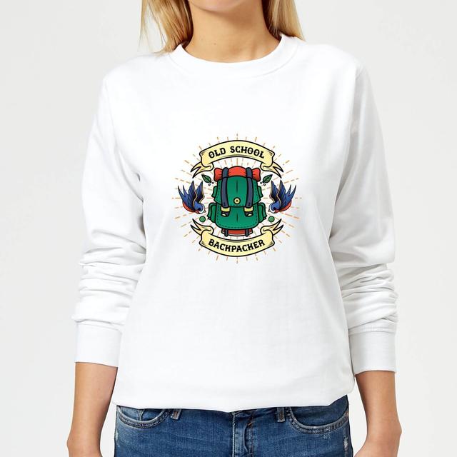 Vintage Old School Backpacker Women's Sweatshirt - White - XL - Weiß on Productcaster.