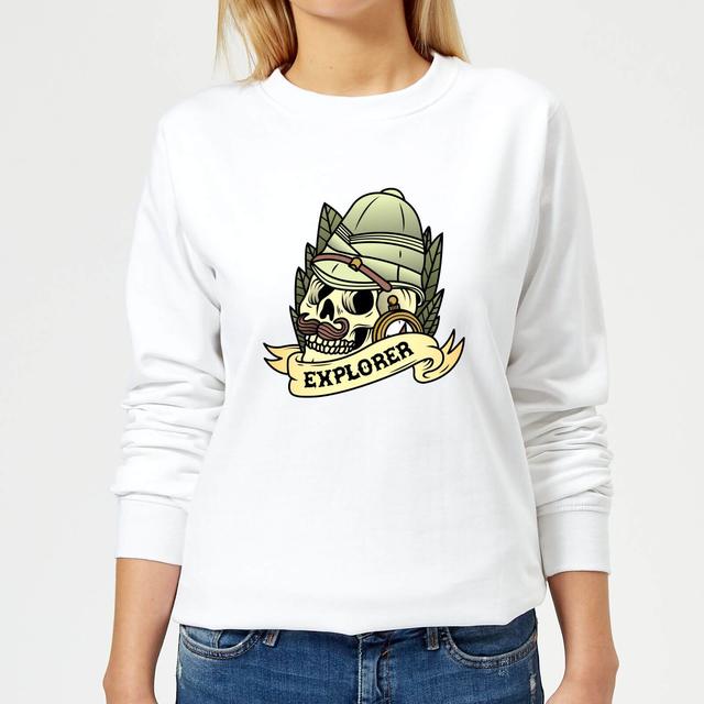 Explorer Skull Women's Sweatshirt - White - L - Weiß on Productcaster.