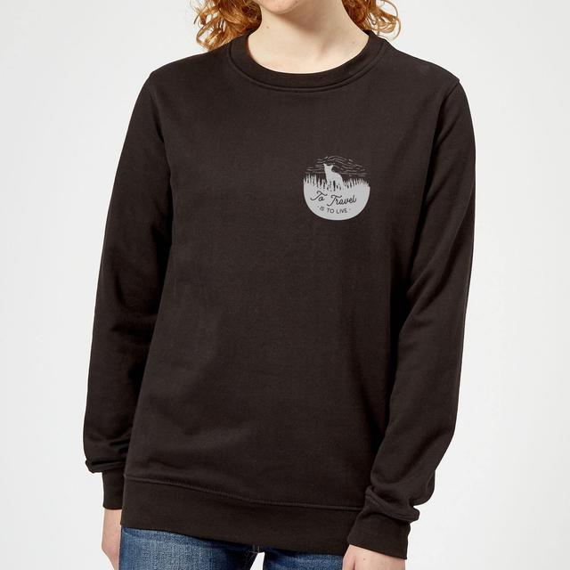 To Travel Is To Live Pocket Print Women's Sweatshirt - Black - M - Schwarz on Productcaster.