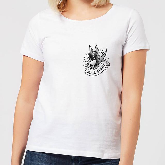 Swallow Free Spirit Pocket Print Women's T-Shirt - White - XL - Weiß on Productcaster.