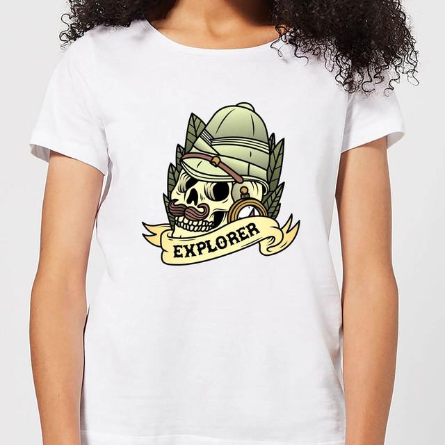 Explorer Skull Women's T-Shirt - White - S - White on Productcaster.