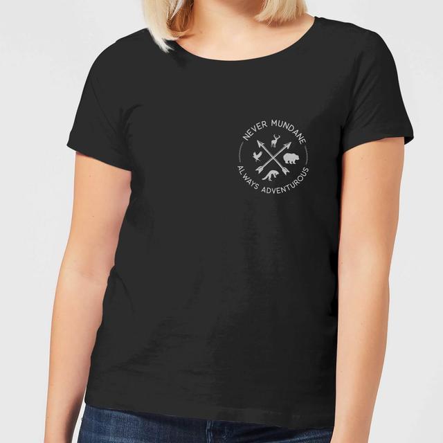 Never Mundane Pocket Print Women's T-Shirt - Black - M - Black on Productcaster.