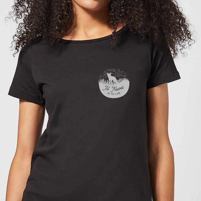 To Travel Is To Live Pocket Print Women's T-Shirt - Black - XL - Schwarz on Productcaster.