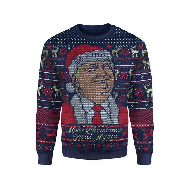 IWOOT Exclusive Donald Trump Knitted Christmas Jumper - Navy - M on Productcaster.