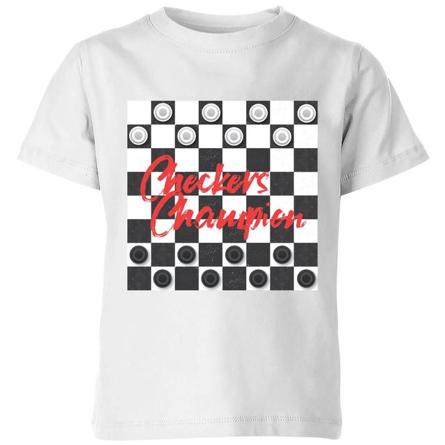 Checkers Board Champion Kids' T-Shirt - White - 11-12 Jahre - Weiß on Productcaster.