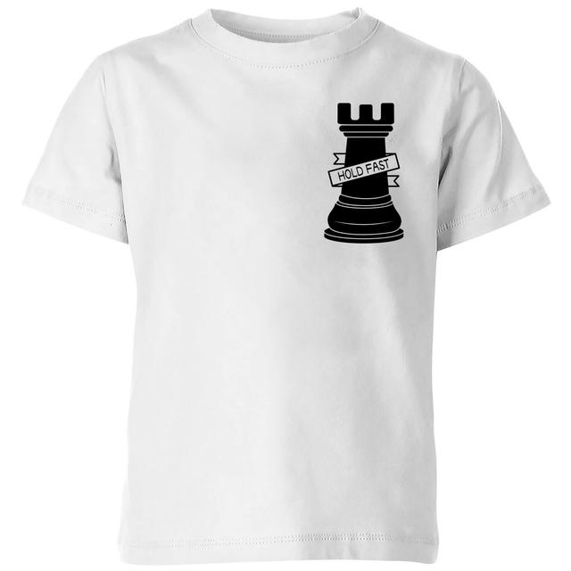 Rook Chess Piece Hold Fast Pocket Print Kids' T-Shirt - White - 9-10 Jahre - Weiß on Productcaster.