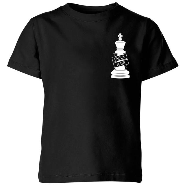 Check Mate Pocket Print Kids' T-Shirt - Black - 7-8 Jahre - Schwarz on Productcaster.