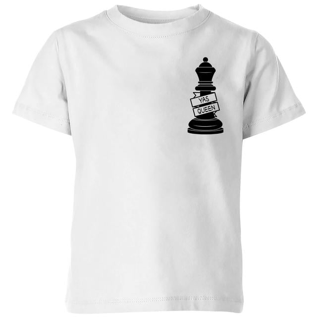 Queen Chess Piece Yas Queen Pocket Print Kids' T-Shirt - White - 5-6 Years - White on Productcaster.