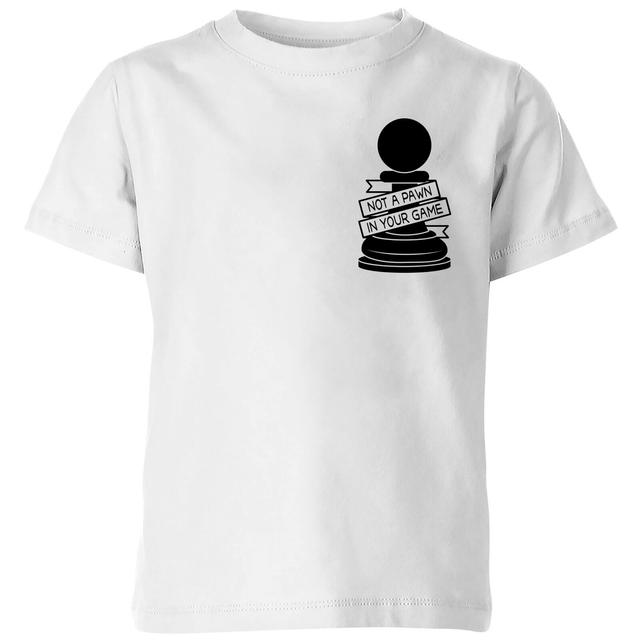 Pawn Chess Piece Pocket Print Kids' T-Shirt - White - 9-10 Jahre - Weiß on Productcaster.