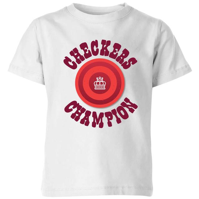 Checkers Champion Red Checker Kids' T-Shirt - White - 9-10 Jahre - Weiß on Productcaster.