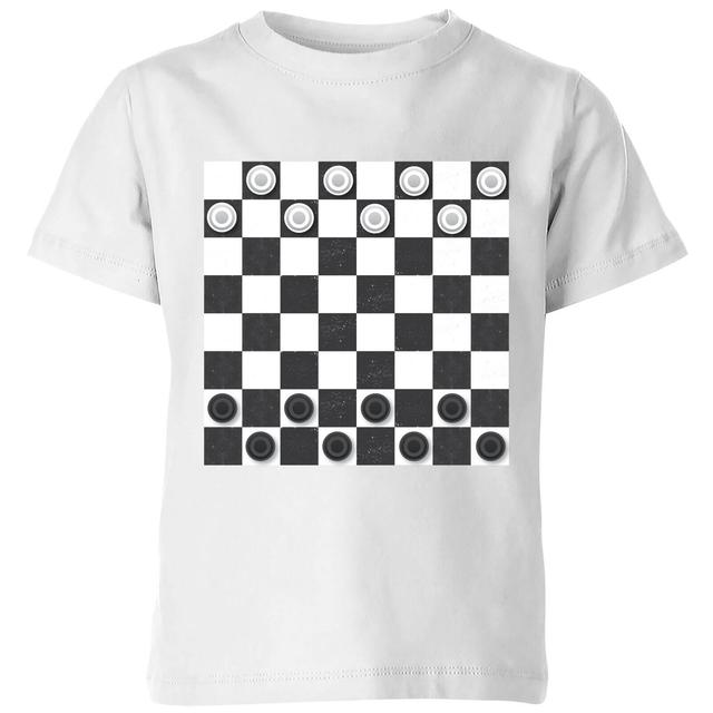 Playing Checkers Board Kids' T-Shirt - White - 11-12 Jahre - Weiß on Productcaster.