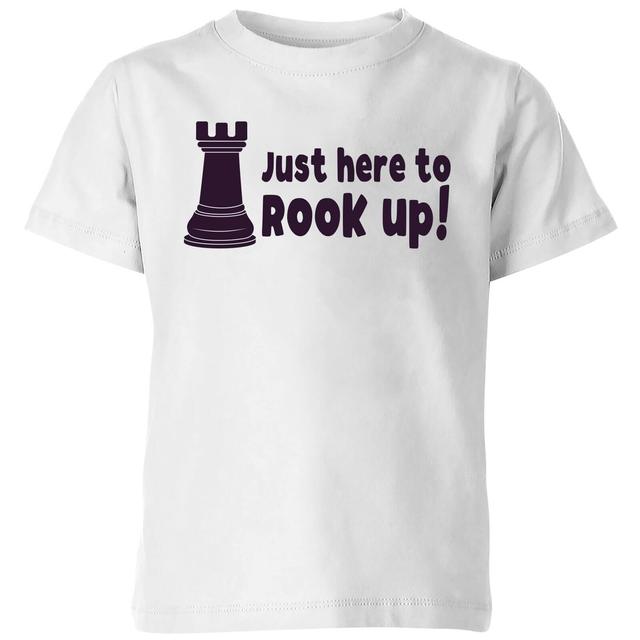 Just Here To Rook Up! Kids' T-Shirt - White - 7-8 Jahre - Weiß on Productcaster.