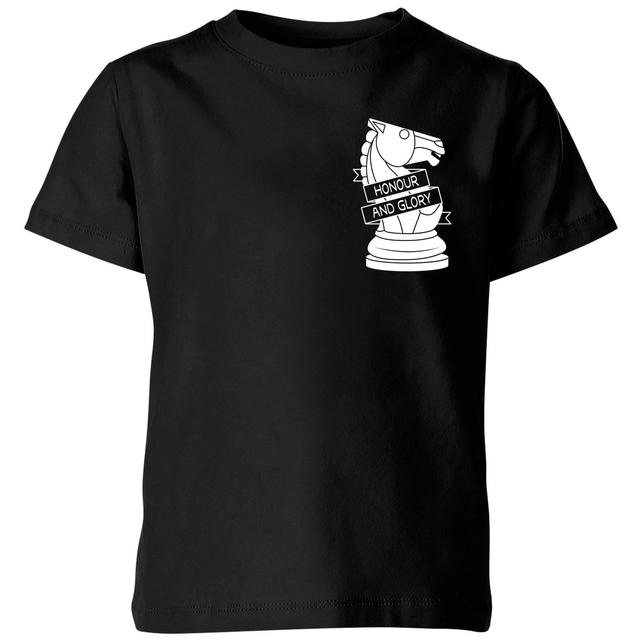 Honour And Glory Pocket Print Kids' T-Shirt - Black - 7-8 Jahre - Schwarz on Productcaster.