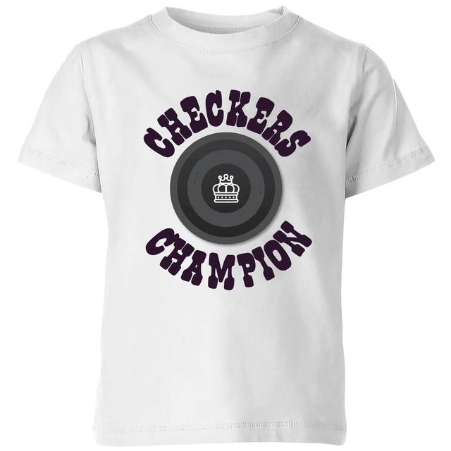 Checkers Champion Black Checker Kids' T-Shirt - White - 5-6 Jahre - Weiß on Productcaster.