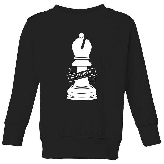 Bishop Chess Piece Faithful Kids' Sweatshirt - Black - 5-6 Jahre - Schwarz on Productcaster.