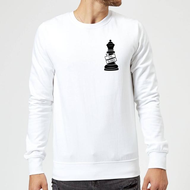 Queen Chess Piece Yas Queen Pocket Print Sweatshirt - White - M - Weiß on Productcaster.