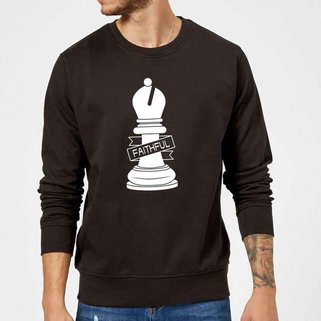 Bishop Chess Piece Faithful Sweatshirt - Black - M - Schwarz on Productcaster.