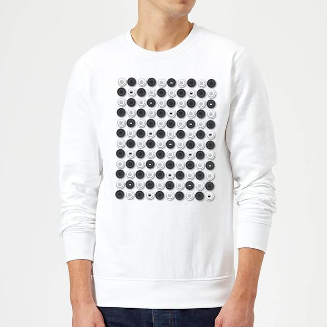 Monochrome Checkers Pattern Sweatshirt - White - XXL - Weiß on Productcaster.