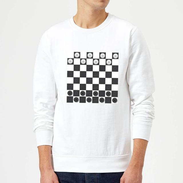 Playing Checkers Board Sweatshirt - White - L - Weiß on Productcaster.