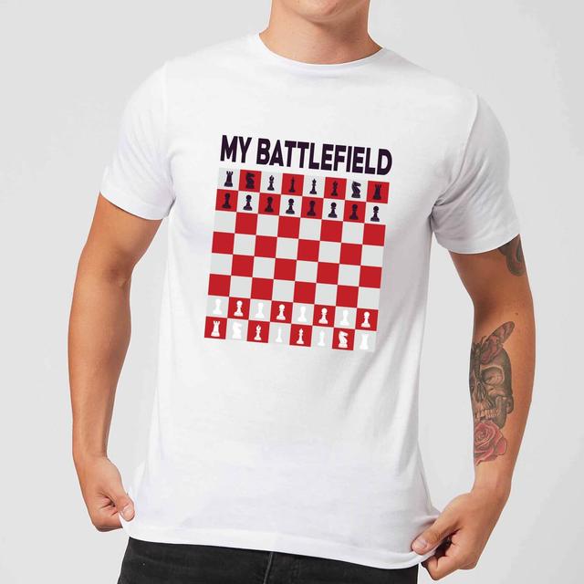 My Battlefield Chess Board Red & White Men's T-Shirt - White - S - White on Productcaster.