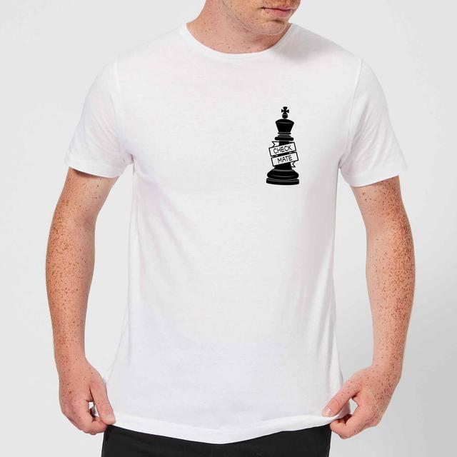 King Chess Piece Check Mate Pocket Print Men's T-Shirt - White - XXL - Weiß on Productcaster.