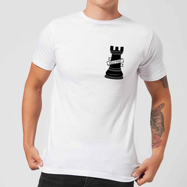 Rook Chess Piece Hold Fast Pocket Print Men's T-Shirt - White - XL - Weiß on Productcaster.