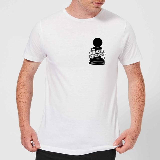 Pawn Chess Piece Pocket Print Men's T-Shirt - White - XXL - Weiß on Productcaster.