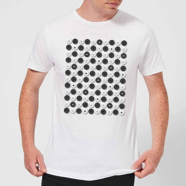 Monochrome Checkers Pattern Men's T-Shirt - White - L - Weiß on Productcaster.