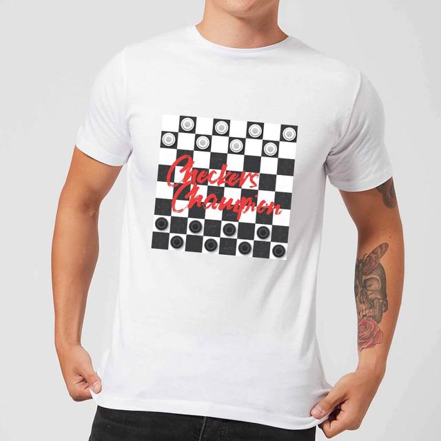 Checkers Board Champion Men's T-Shirt - White - 5XL - White on Productcaster.