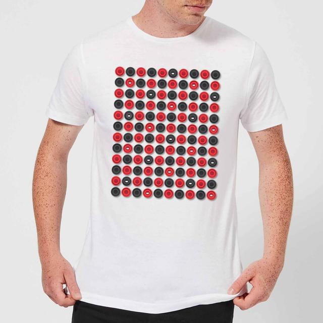 Checkers Pattern Men's T-Shirt - White - XXL - Weiß on Productcaster.