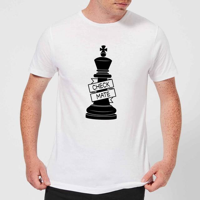 King Chess Piece Check Mate Men's T-Shirt - White - L - Weiß on Productcaster.