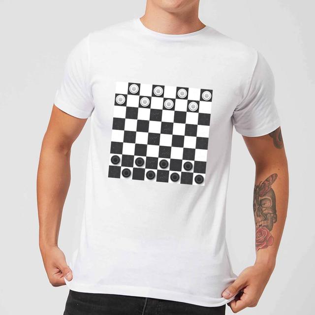 Playing Checkers Board Men's T-Shirt - White - L - White on Productcaster.