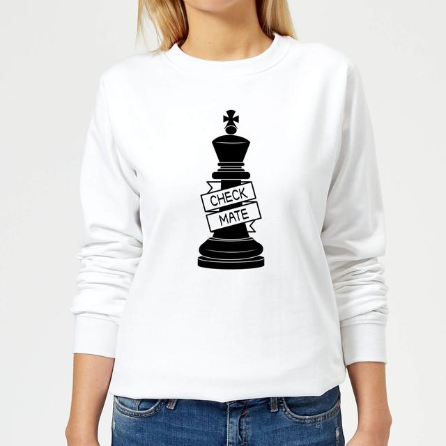 King Chess Piece Check Mate Women's Sweatshirt - White - L - White on Productcaster.