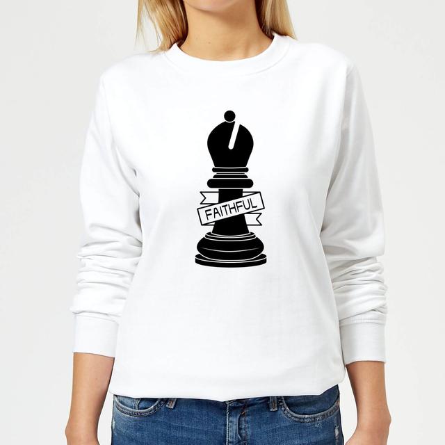 Bishop Chess Piece Faithful Women's Sweatshirt - White - L - Weiß on Productcaster.