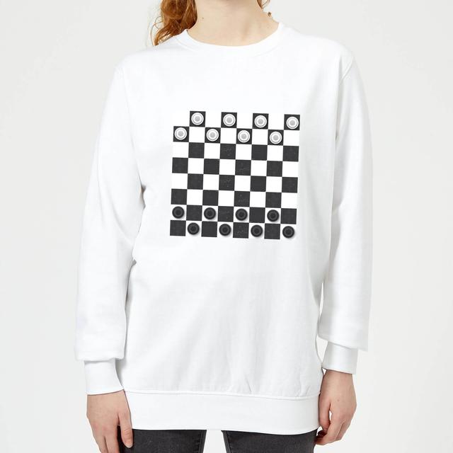 Playing Checkers Board Women's Sweatshirt - White - M - White on Productcaster.