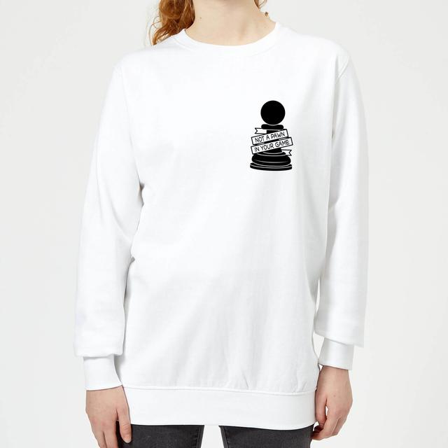 Pawn Chess Piece Pocket Print Women's Sweatshirt - White - XL - Weiß on Productcaster.