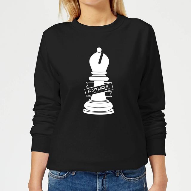 Bishop Chess Piece Faithful Women's Sweatshirt - Black - XL - Schwarz on Productcaster.