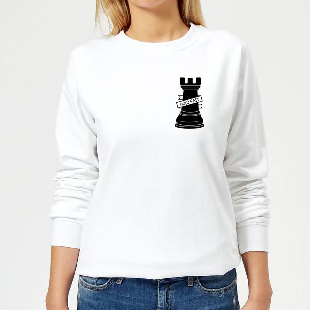 Rook Chess Piece Hold Fast Pocket Print Women's Sweatshirt - White - XL - Weiß on Productcaster.